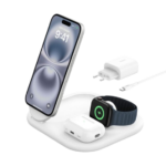 Belkin Booscharge 3 In 1 15W Wireless Magsafe Foldable White Charger