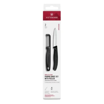 Victorinox Swiss Classic Set De Cuchillos 2 Pzas Con Pelador Negro