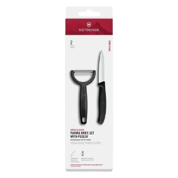 Victorinox Swiss Classic Set De Cuchillos 2 Pzas Con Pelador Negro