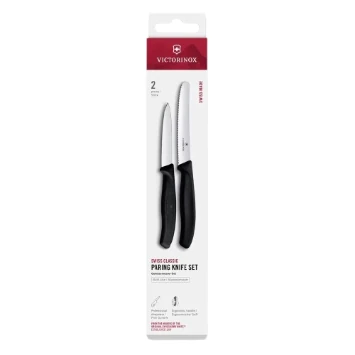 Victorinox Swiss Classic Set De Cuchillos 2 Pzas Sierra Liso 8cm Negro