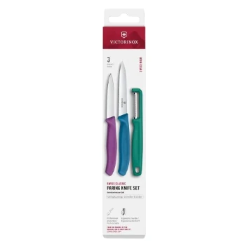Victorinox Swiss Classic Set De Cuchillos 3 Pzas Con Pelador Multicolor